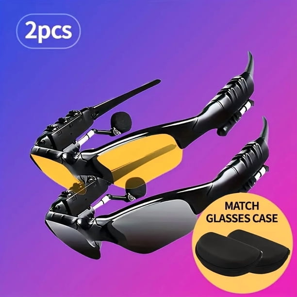 Smart Bluetooth Glasses Audio Sunglasses, Wireless Open Ear Headphones with Mic, Hands-Free Calling Music for Driving Outdoor Sports