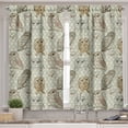 thumbnail image 2 of Ambesonne Owl Valance & Curtain, Sketch Cat Looking Birds, 55"x24", Brown Reseda Green, 2 of 7