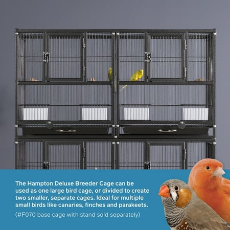 Prevue Pet Products Hampton Deluxe Divided Breeder Cage, Black Hammertone