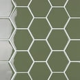thumbnail image 1 of VaryPaper 10 Sheets Sage Green Hexagon Peel and Stick Backsplash for Kitchen Back Splash Sticky Tiles Waterproof Renter Friendly Backsplash Self Adhesive Wall Tiles for Bathroom Laundry Room 12''x12'', 1 of 8