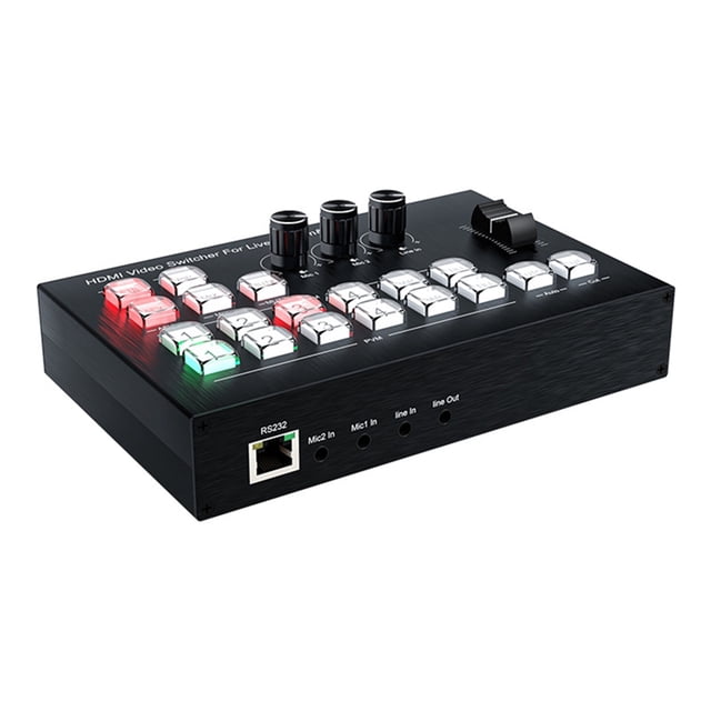 Conmutador de Video Multicámara Compatible con para de 4 Canales 4K para Producción de Transmisión en , Mezclador de Video, Enchufe Estadounidense
