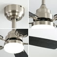 thumbnail image 2 of POFAN 52 Inch Modern Ceiling Fan with Dimmable Led Light 6 Speeds Wind 5 Blades Remote Control Reversible DC Motor for Indoor Outdoor, Nickel, 2 of 8