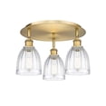 thumbnail image 2 of Innovations Lighting  Brookfield - 3 Light 18" Flush Mount Clear/Brushed Brass, 2 of 5