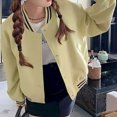 thumbnail image 4 of Chaquetas para mujer, estilo coreano, chaquetas de béisbol holgadas, cárdigans de manga larga, abrigos cortos de gran tamaño, blusas casuales vintage para mujer, 4 of 4