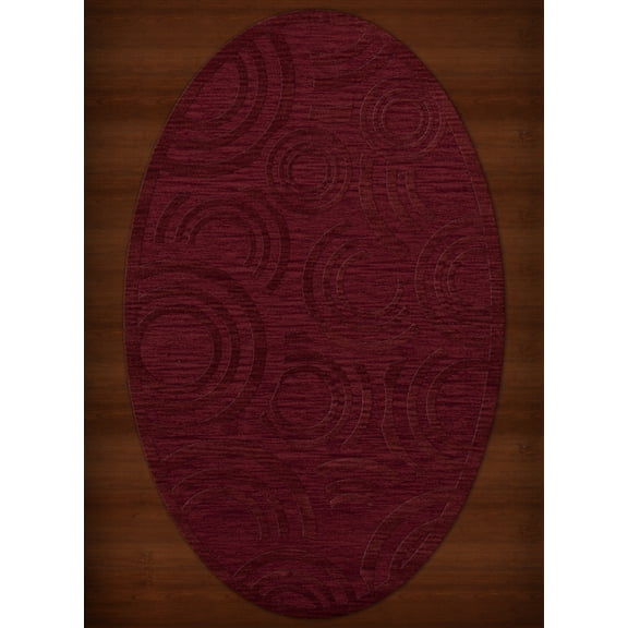 Dalyn Dover Area Rug DV3 Dv3 Rich Red Circles Loops 5' x 8' Oval