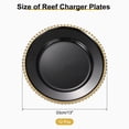thumbnail image 2 of Uxcell 12pcs Clear Charger Plates Bulk, 13" Plastic Round Charger Plates with Bead Trim Dinner Dessert Plate for Wedding Party Event Table Setting Decoration, Light Gold On Black, 2 of 6