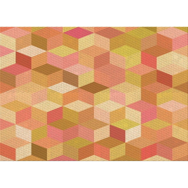 Ahgly Company Machine Washable Indoor Rectangle Transitional Bright Orange Area Rugs, 2' x 3'