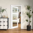 thumbnail image 2 of 24" X 80"3-Lite Glass Door,Preassembled Frosted Glass French Door,MDF Wood Panel,for Utility Room Pantry Closet Laundry Room, Bathroom,w/o Hardware,White, 2 of 10