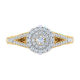 thumbnail image 3 of 1/2 Carat Diamond Halo Engagement Ring in 10K Yellow Gold (Ring Size 4.25), 3 of 4