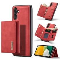 Back Wallet Case for Samsung Galaxy A13, Detachable Card Slots Holder Kickstand Magnetic Closure Cover with Premium PU Leather Soft Silicone Shockproof Drop Resistant Protective Case,Red