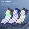 thumbnail image 6 of CQ63 60% Compact RGB Wireless Mechanical Gaming Keyboard, Bluetooth 5.0, Blue Switches, Wired Keyboard 63 Keys for PC Tablet Laptop Cell Phone, White Blue, 6 of 8