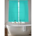 thumbnail image 6 of Turquoise Semi Sheer Window Curtains 63 Inches Long, Modern Pure Turquoise Rod Pocket Voile Silky Chiffon Curtain Light Filtering Drapes for Living Room, Kitchen, Bedroom, 52"x63", 2 Panels, 6 of 9