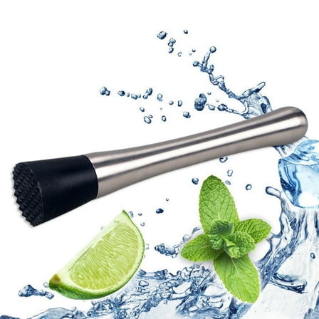 TOPRenddon 8" Stainless Steel Cocktail Muddler - Professional Bartender Tool for Mojitos/Caipirinhas, Ice Crusher & Herb Masher with Non-Slip Grip, Bar Accessories