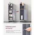thumbnail image 4 of Armario de Baño, Armario Estrecho con Puerta y Estantes, para Papel Higiénico, Estantes Ajustables, Gris Paloma MBBC310P36, 4 of 14