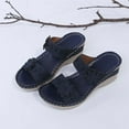 thumbnail image 3 of VerPetridure Womens Sandals Casual Summer Summer Retro Casual Flowers High-heeled Flat-bottomed Ladies Wedge Slippers, 3 of 9