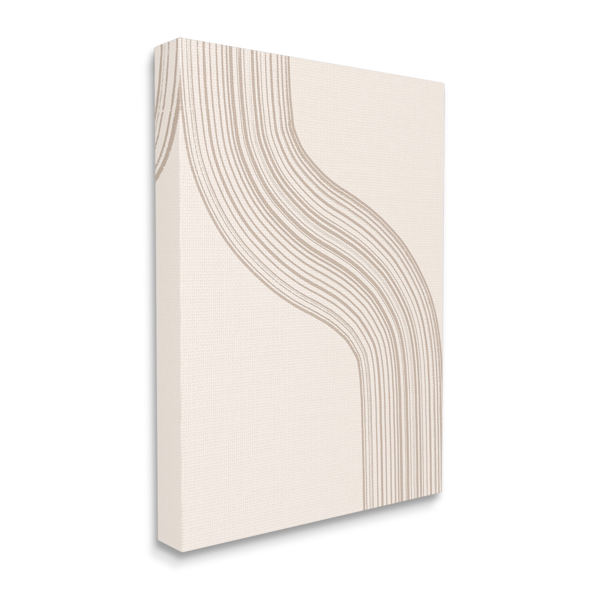 Stupell Industries Minimal Retro Curved Stripes Neutral Beige Tones Graphic Art Gallery Wrapped Canvas Print Wall Art, Design by Lettered and Lined