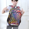 thumbnail image 6 of FORMRS Unisex School Backpack 17" Student Travel Bag with Laptop Compartment, Colorful Wavy Plaid, 6 of 7