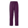 thumbnail image 6 of Domuza Athletic Pants Men Elastic Waist Drawstring Wide Leg Hiking Sweatpants Stretchy Lightweight Thin Sweat Pants Purple 2XL, 6 of 6