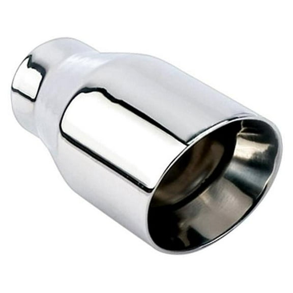 2.25 x 3.5 in. Hi-Polished Series Stainless Steel Round Angle Cut Double-Wall Exhaust Tip