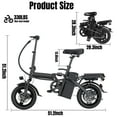 thumbnail image 5 of 14 Inch Folding Electric Bicycle, 560W Adult Electric Bicycle, 48V 10.4Ah, Maximum Range of 32 Miles, Dual Disc Brake Safety System, 3-Speed Riding, Front Fork with Shock Absorption, White, 5 of 10
