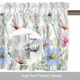 thumbnail image 6 of Retro Pink Valance Curtain Blue Wildflowers Country Floral Herbs Grey Plaid Window Valances Rod Pocket Short Curtains Window Treatments for Kitchen Bedroom Bathroom Laundry 60" x 14", 6 of 9