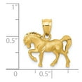 thumbnail image 3 of 14k Yellow Gold Satin & Diamond-cut Horse Pendant, 3 of 4