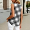 thumbnail image 5 of HappyYEE Women’s Plaid Tank Tops Sleeveless V-Neck Tops with Button Decor Summer Loose Basic Camisole Casual Daily Wear ,Gray,M, 5 of 6