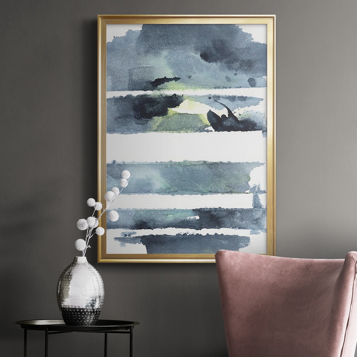 Blue Memories I Premium Framed Print, in Gold, Black, or Silver - Ready to Hang
