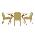 thumbnail image 2 of Noble House Caruso Mid-Century Modern 5 Piece Dining Set, Green Tea and Natural Oak, 2 of 6