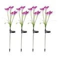 thumbnail image 1 of Labymos 4PCS Solar Flowers Lights Outdoor 4 Lily Flowers Decorative Stakes Lights RGB Color LED, 1 of 8