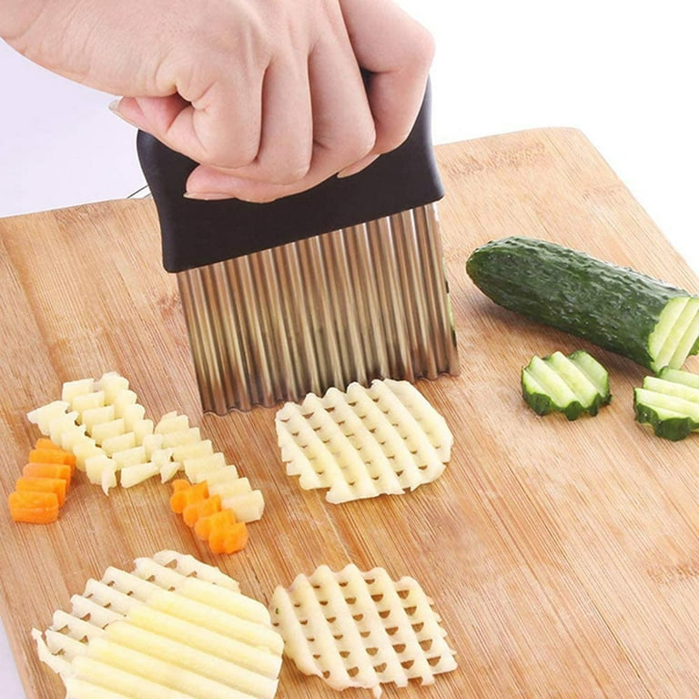 Stainless Steel Crinkle Cutter Kitchen Gadget Cutting Tool For Chopping  Potato Vegetable Fruit Waffle Fries