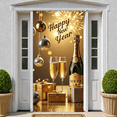 thumbnail image 3 of Champagne Celebration Banner New Year Party Backdrop Glittering Design Golden Theme for New Year Party Holiday Celebration Indoor Event, 3 of 9