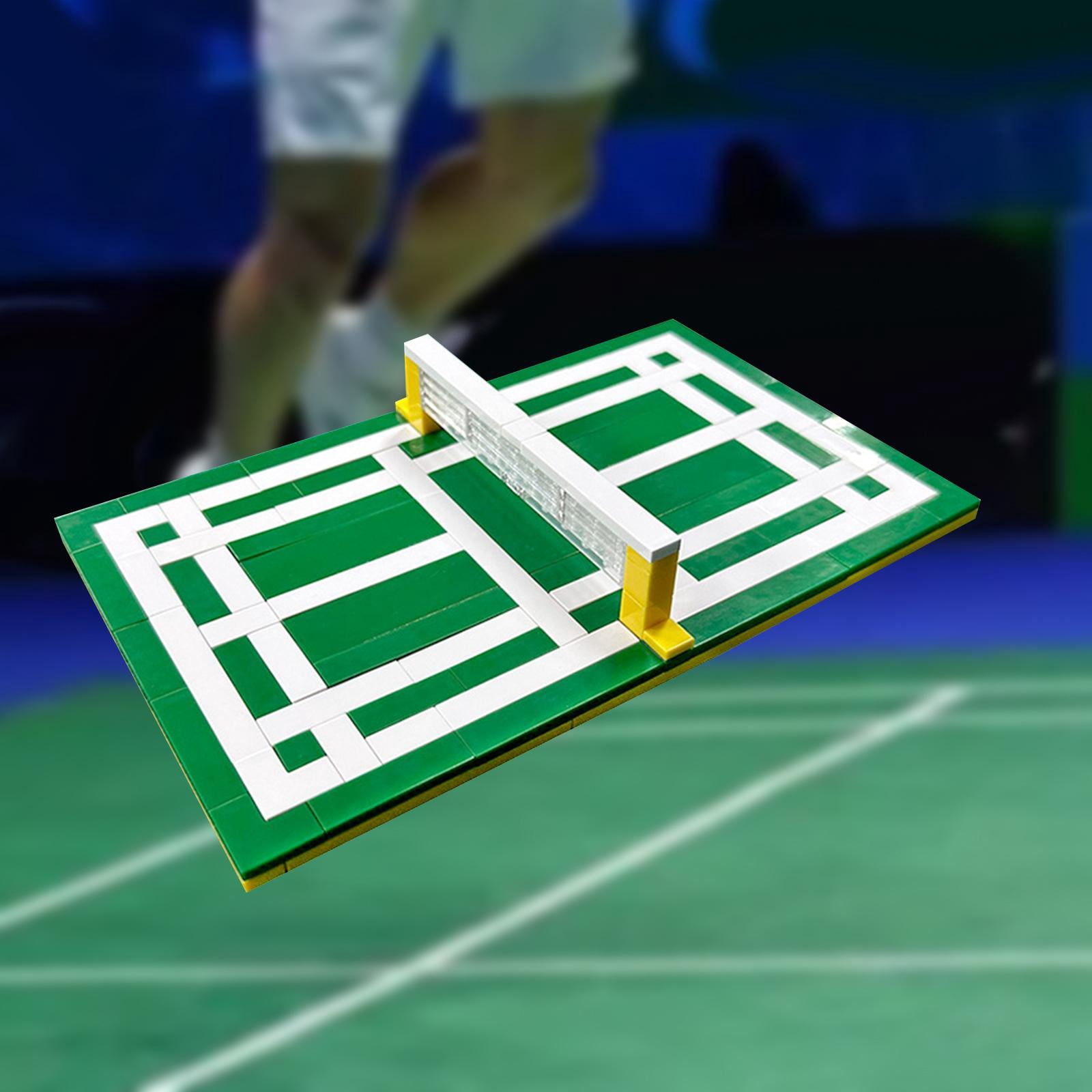 Tongina Badminton Court Model Material Package Badminton Accessories Set Desktop Craft Badminton Court with Net Miniature for Bedroom