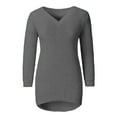 thumbnail image 4 of Akafmk Womens Long Sleeve Maternity Tops,Women's Maternity V Neck Solid Color Long Sleeve Versatile Warm Fitted Base Layer Everyday Pregnancy Tops, 4 of 4