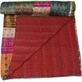 thumbnail image 4 of Trademoon Handwoven Silk Patola Kantha – Elegant, Lightweight, Traditional Design, Perfect for Weddings and Festivals Size - Twin / Single Size - 60" x 90" / 152 cm x 228 cm, 4 of 5