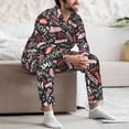 thumbnail image 7 of Salouo Various Languages Mother Print Button-Front Long Sleeve Pajama Set for Men, Soft 2Pjs Men's Long Sleeve Sleepwear-Medium, 7 of 7