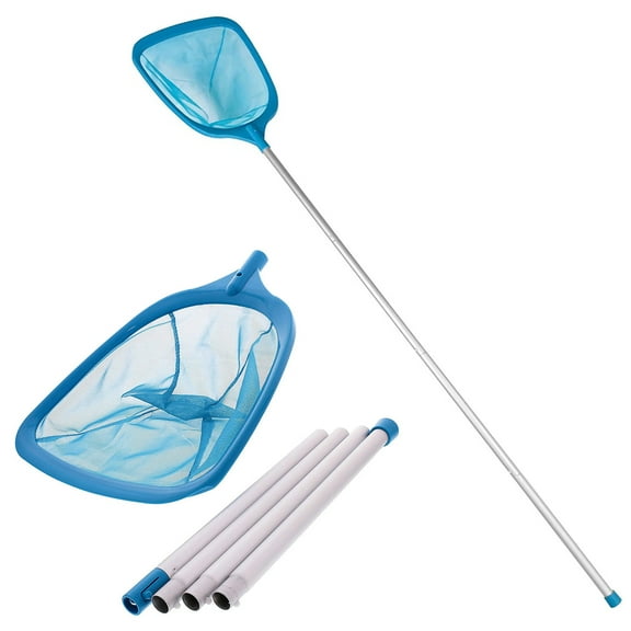 Dengmore 60 Inch Pool Skimmer Net with 4 section Telescopic Pole, Leaf Skimmer Mesh Rake Net for Spa Pond Swimming Pool, Pool Cleaner Accessories