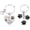Black, variant on Heart-Shaped Pet Memorial Keychain with Paw Print Cat Dog Claw Car Keyring Charm Pink -