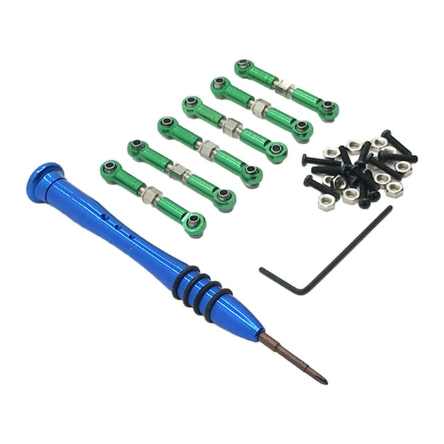 Juego de varilla de dirección y destornillador Vogacara metal 1/18 Wltoys A949 verde