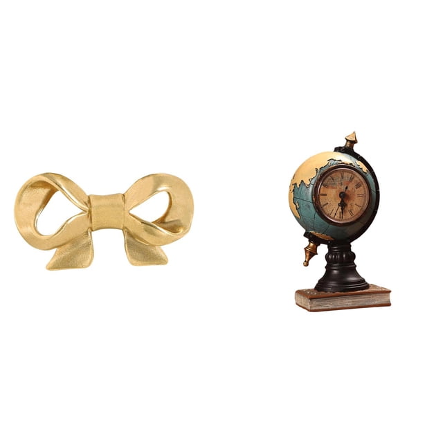 Tirador de latón con forma de lazo para cajones de cocina y cómoda, con figura decorativa de reloj de mesa para oficina, estantería o dormitorio.