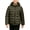 Army Green, variant on Black Kids Warm Winter Coat for Boys Size 16-17 Years, Hooded Padded Jacket with Zip Chest Pocket and Everyday Outerwear Clothes