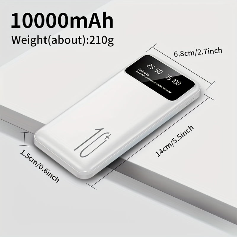 High-Capacity Mobile Power Bank with 10000/20000Mah, Featuring a 5V2.1A Output, Portable USB Charging for Android And Iphone Devices, Dual USB Outputs, Type-C And Micro Inputs, Two LED Flashlights,
