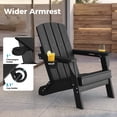 thumbnail image 3 of Adirondack Chair Set of 6, Outdoor Folding All-Weather HDPE Adirondack Chairs with 2 Cup Holders for Patio, Black, 3 of 8