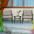 thumbnail image 2 of MF Studio 3PCS Patio Conversation Set with 2 Cushioned Chairs & 1 Side Table Suitable for Garden Patio Balcony, Beige, 2 of 6