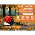 thumbnail image 2 of Backpack Leaf Blower - 75.6CC 4-Stroke Gas with 900 CFM & 210 MPH, Variable Speed Cruise Control & Snow Blower (Red), 2 of 8