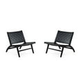 thumbnail image 1 of Manhattan Comfort Chaise d'Appoint en Similicuir Noir - Ensemble de 2, 1 of 3