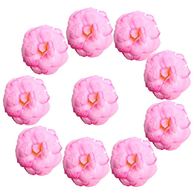 10 Unidades Flor de simulación artificial BLESIY Camellia Cabeza de Flor 5.5 Cm Rosado