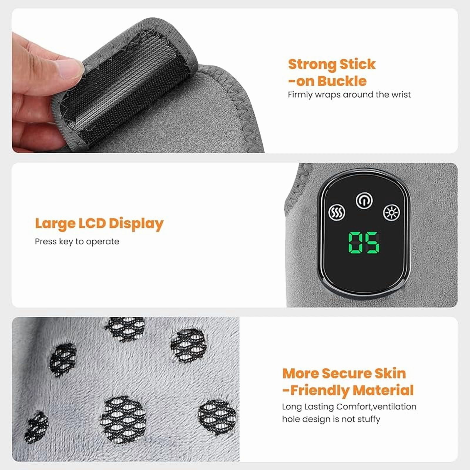 Wrongduck 2-Pack Foot Massager Warming Wrap, 2-in-1 Heated Foot and Ankle Massager with 3 Modes & 4 Heat Levels, Cordless USB Rechargeable Portable Relaxation Wraps