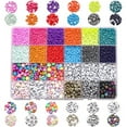 thumbnail image 4 of Generic 24 Slot Multicolor Baking Paint Beads Set Glass Beads Box Alphabet Pattern Beads for DIY Bracelets and Necklace, 4 of 6