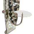 thumbnail image 5 of DecMode 2 Holder Silver Stainless Steel Metal Hammered Curved Candle Wall Sconce with Scrolled Ends, Set of 2, 5 of 16
